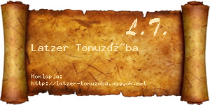 Latzer Tonuzóba névjegykártya
